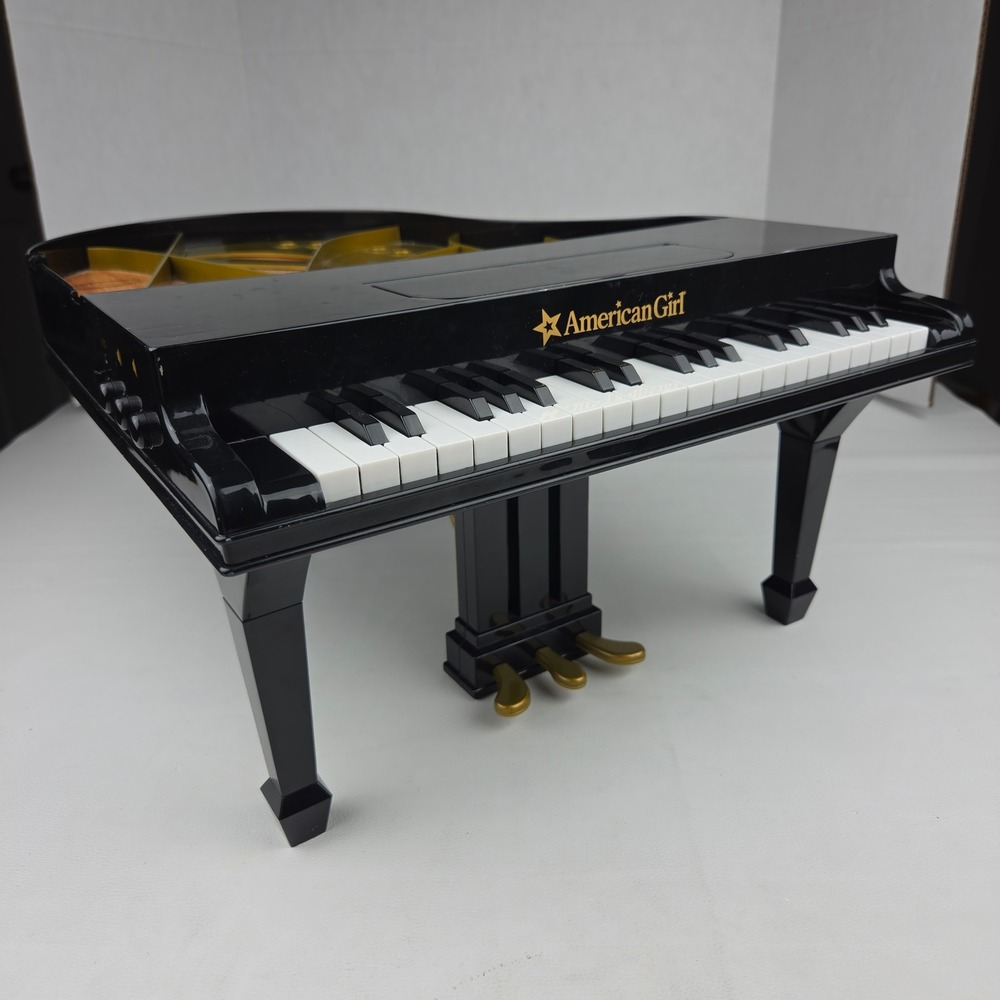 American Girl Grand Piano Doll Accessory Black Gold Realistic Musical Toy Works!